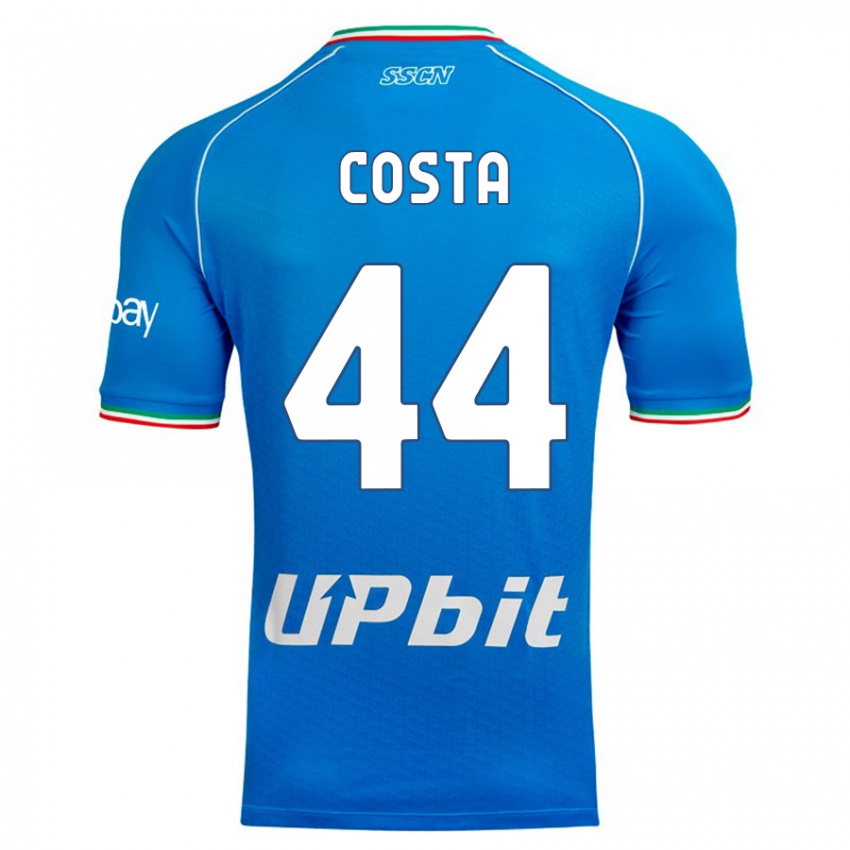 Børn Filippo Costa #44 Himmelblå Hjemmebane Spillertrøjer 2023/24 Trøje T-Shirt