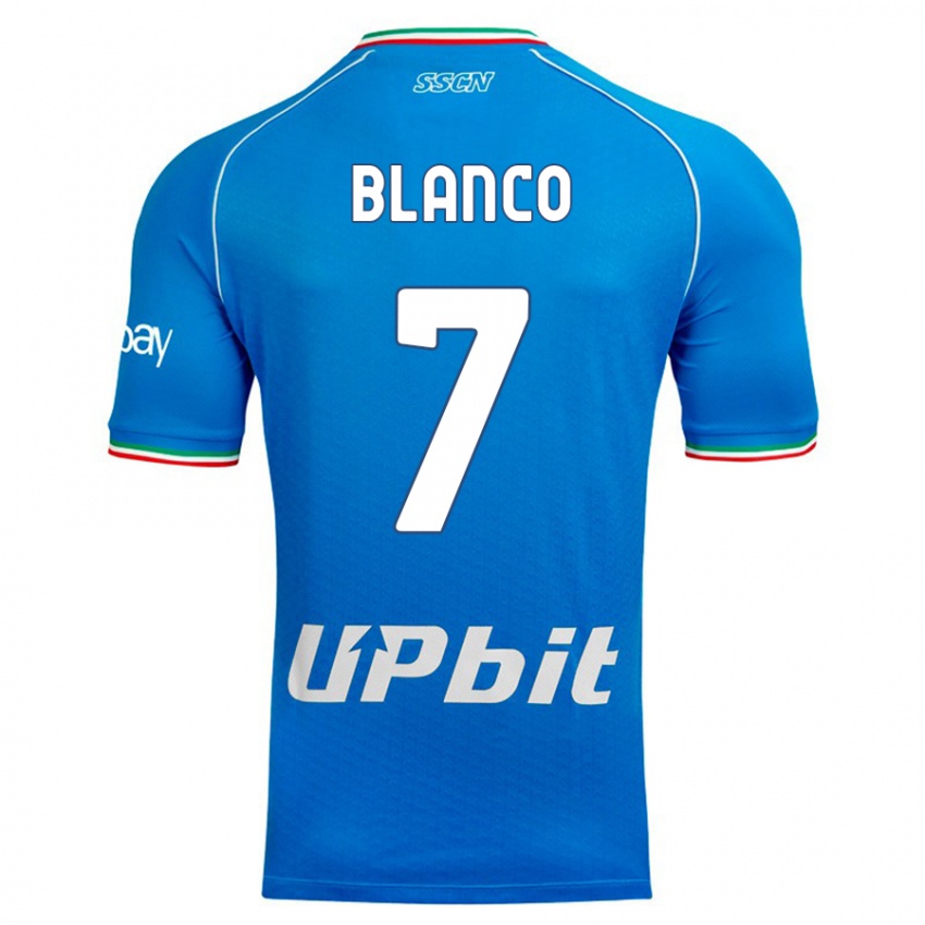 Børn Gimena Blanco #7 Himmelblå Hjemmebane Spillertrøjer 2023/24 Trøje T-Shirt