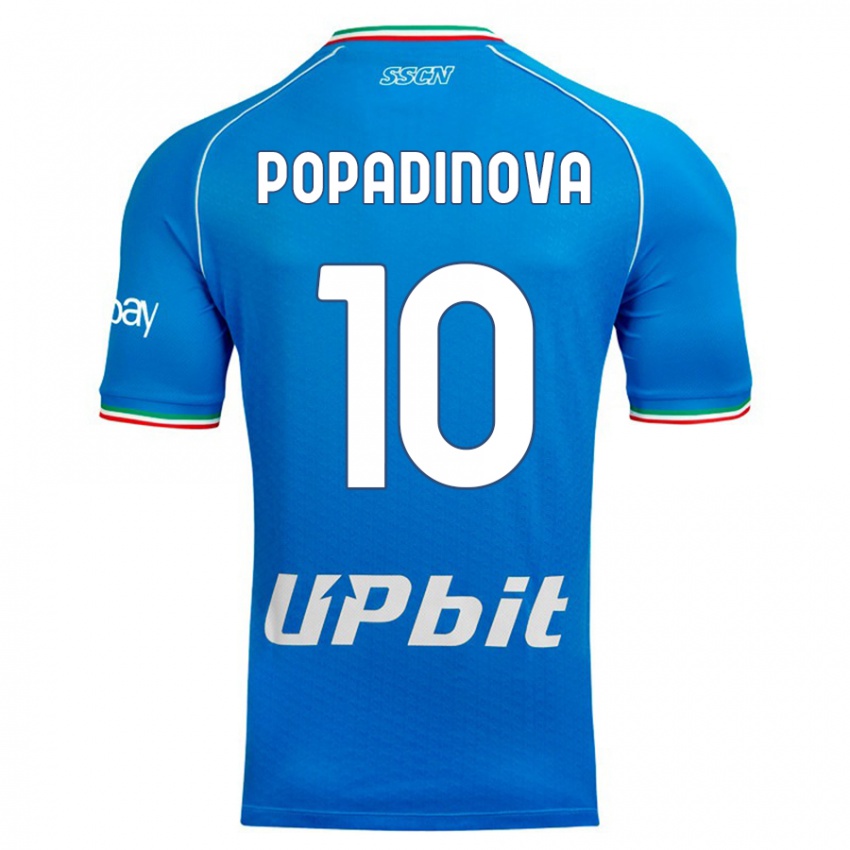 Børn Evdokiya Popadinova #10 Himmelblå Hjemmebane Spillertrøjer 2023/24 Trøje T-Shirt
