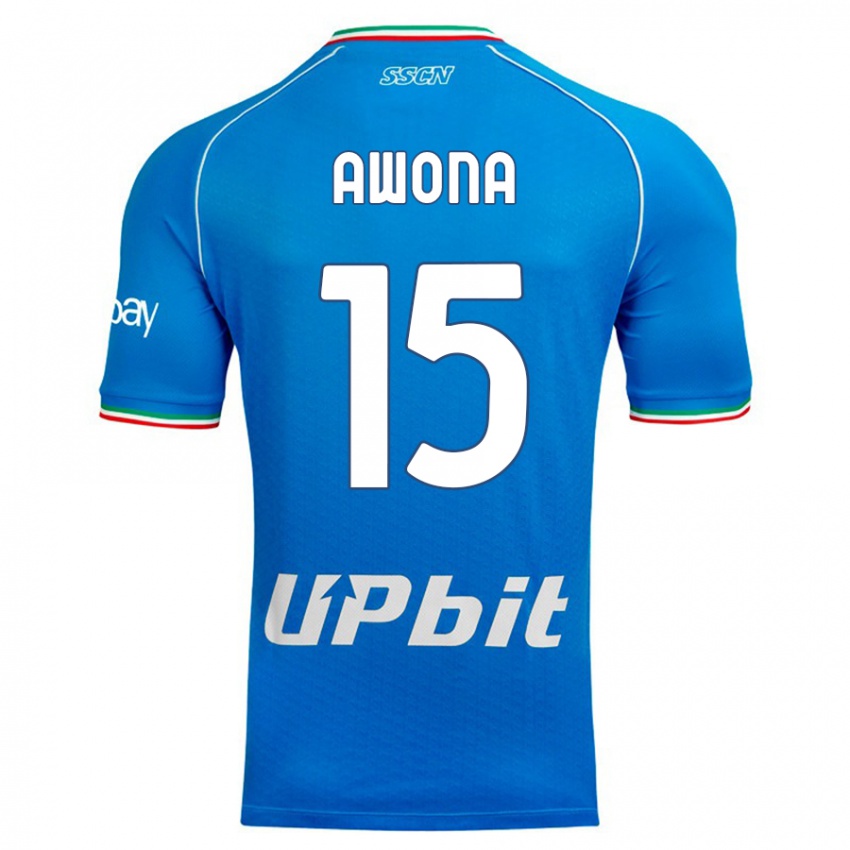 Børn Aurelle Awona #15 Himmelblå Hjemmebane Spillertrøjer 2023/24 Trøje T-Shirt