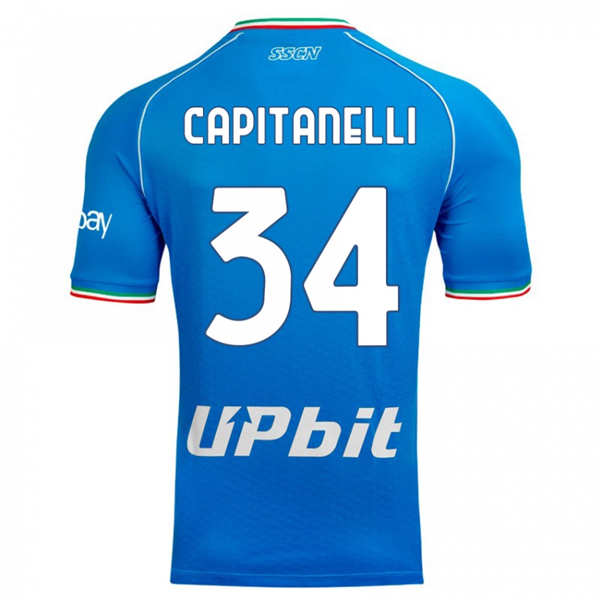 Børn Ilaria Capitanelli #34 Himmelblå Hjemmebane Spillertrøjer 2023/24 Trøje T-Shirt