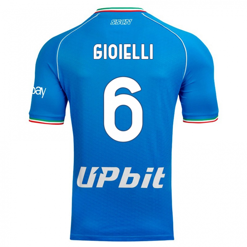 Børn Francesco Pio Gioielli #6 Himmelblå Hjemmebane Spillertrøjer 2023/24 Trøje T-Shirt