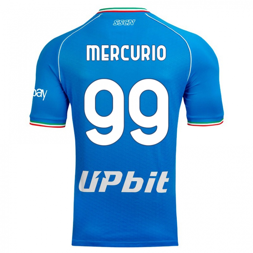 Børn Giovanni Mercurio #99 Himmelblå Hjemmebane Spillertrøjer 2023/24 Trøje T-Shirt