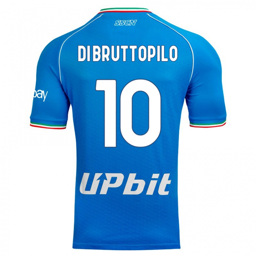 Børn Giuseppe Ambrosino Di Bruttopilo #10 Himmelblå Hjemmebane Spillertrøjer 2023/24 Trøje T-Shirt
