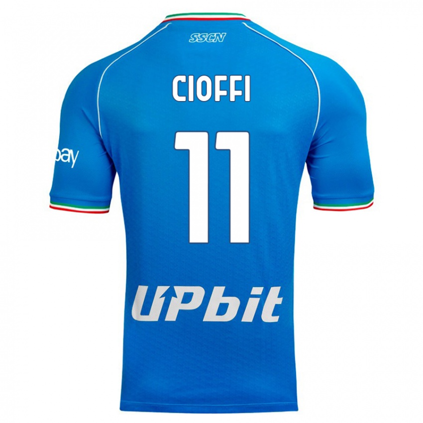 Børn Antonio Cioffi #11 Himmelblå Hjemmebane Spillertrøjer 2023/24 Trøje T-Shirt