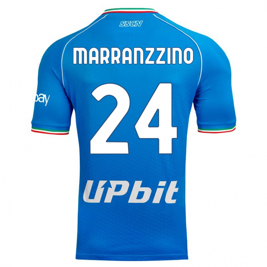 Børn Pasquale Marranzzino #24 Himmelblå Hjemmebane Spillertrøjer 2023/24 Trøje T-Shirt