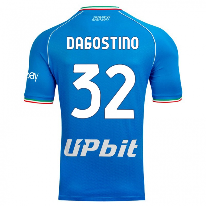 Børn Giuseppe Dagostino #32 Himmelblå Hjemmebane Spillertrøjer 2023/24 Trøje T-Shirt