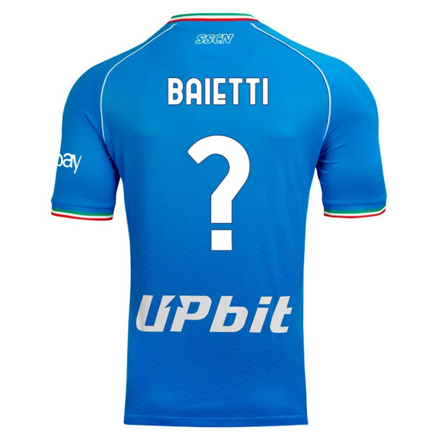 Børn Francesco Baietti #0 Himmelblå Hjemmebane Spillertrøjer 2023/24 Trøje T-Shirt