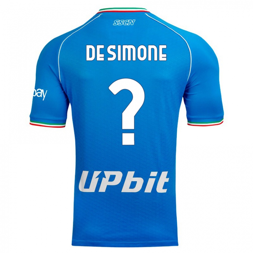 Børn Paolo De Simone #0 Himmelblå Hjemmebane Spillertrøjer 2023/24 Trøje T-Shirt