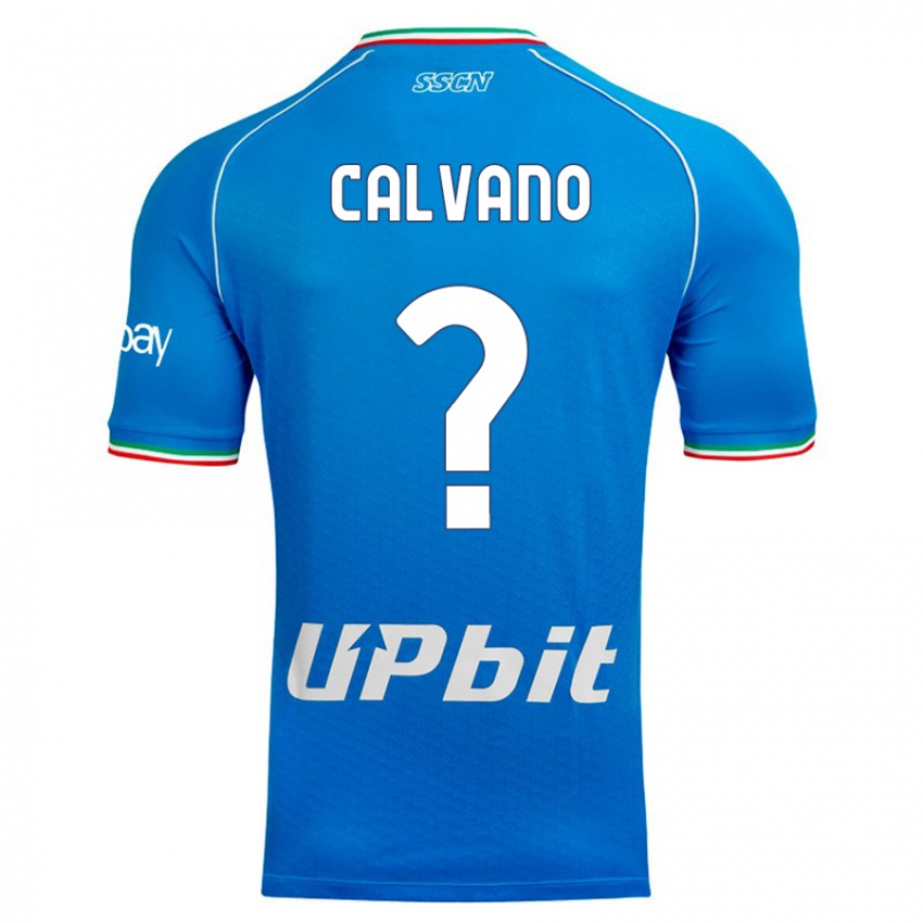 Børn Giovanni Calvano #0 Himmelblå Hjemmebane Spillertrøjer 2023/24 Trøje T-Shirt