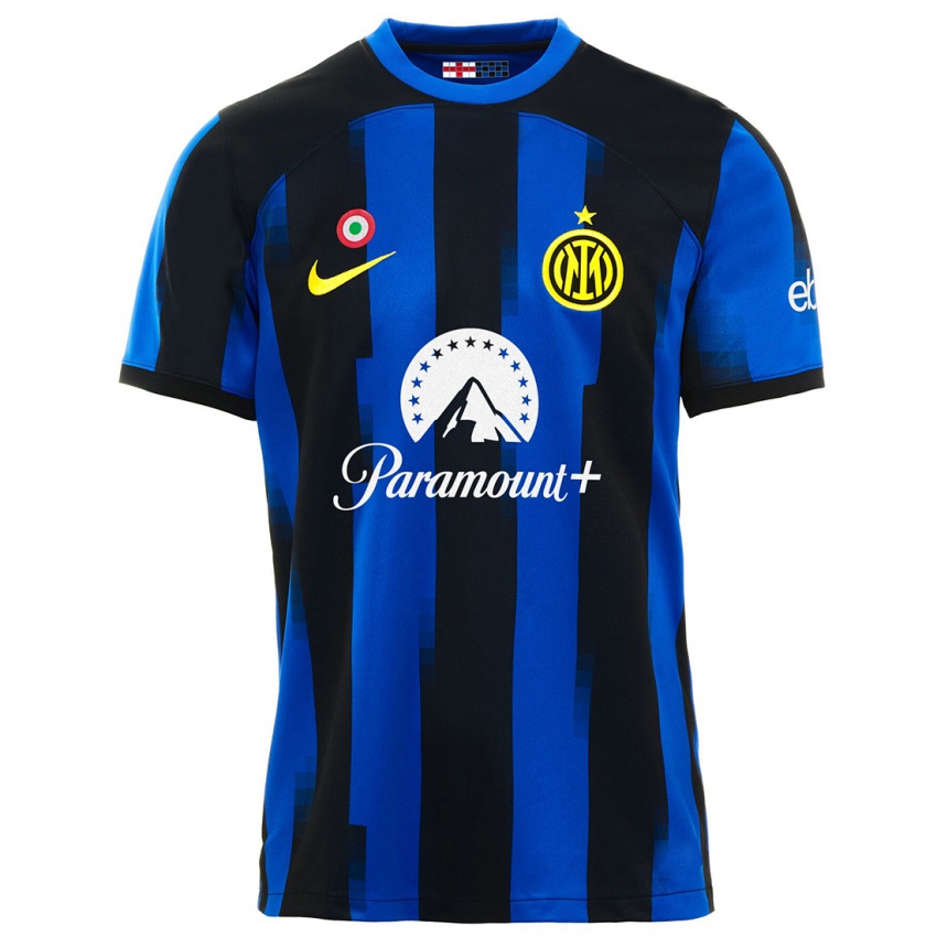 Børn Andrea Pelamatti #29 Sort Blå Hjemmebane Spillertrøjer 2023/24 Trøje T-Shirt