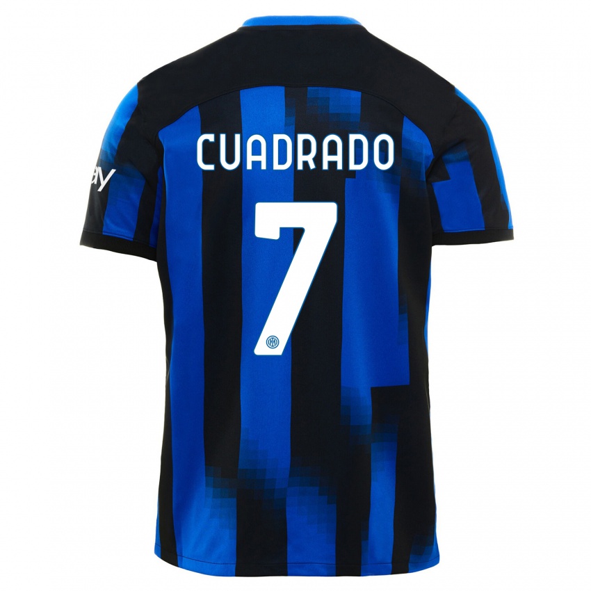 Børn Juan Cuadrado #7 Sort Blå Hjemmebane Spillertrøjer 2023/24 Trøje T-Shirt