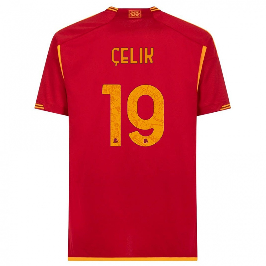 Børn Zeki Celik #19 Rød Hjemmebane Spillertrøjer 2023/24 Trøje T-Shirt