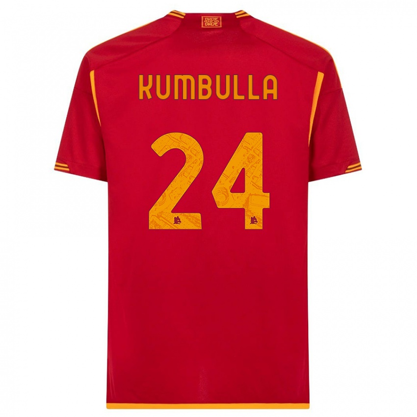 Børn Marash Kumbulla #24 Rød Hjemmebane Spillertrøjer 2023/24 Trøje T-Shirt