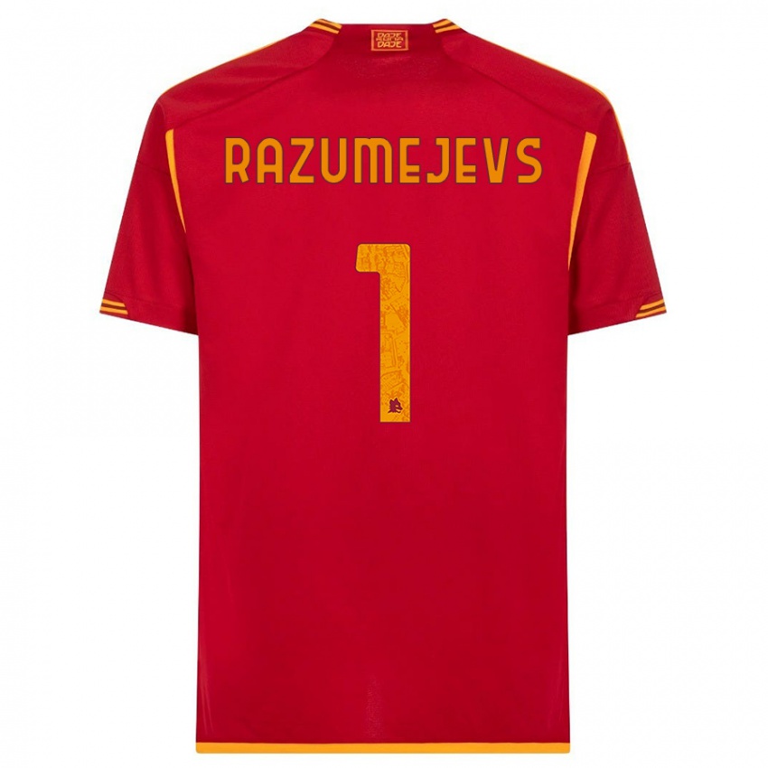 Børn Vladislavs Razumejevs #1 Rød Hjemmebane Spillertrøjer 2023/24 Trøje T-Shirt