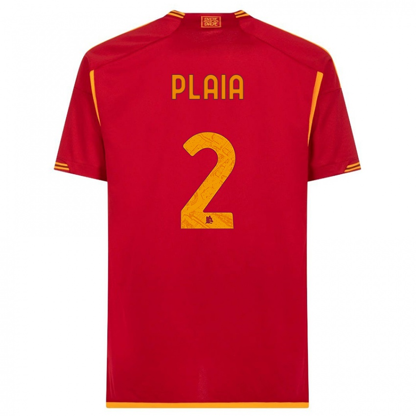 Børn Matteo Plaia #2 Rød Hjemmebane Spillertrøjer 2023/24 Trøje T-Shirt