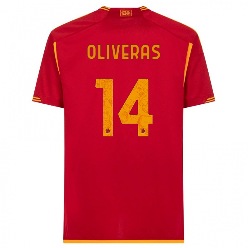 Børn Jan Oliveras #14 Rød Hjemmebane Spillertrøjer 2023/24 Trøje T-Shirt