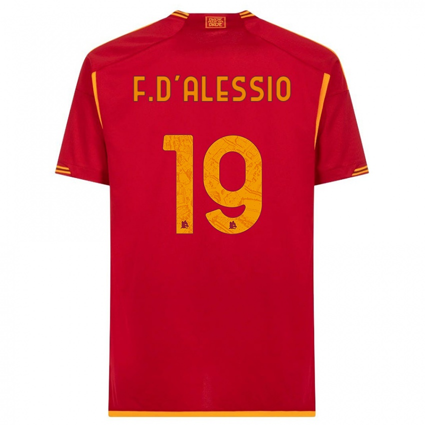 Børn Francesco D'alessio #19 Rød Hjemmebane Spillertrøjer 2023/24 Trøje T-Shirt