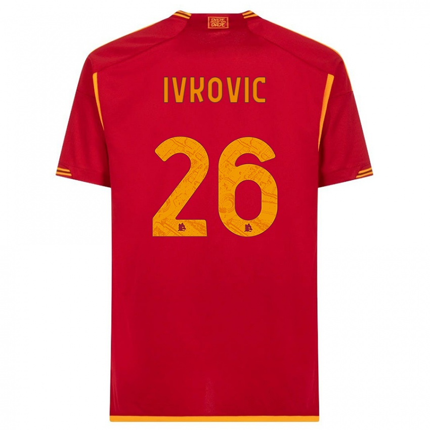 Børn Mate Ivkovic #26 Rød Hjemmebane Spillertrøjer 2023/24 Trøje T-Shirt