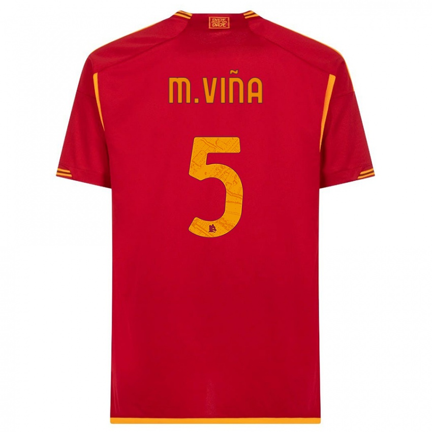 Børn Matias Vina #5 Rød Hjemmebane Spillertrøjer 2023/24 Trøje T-Shirt