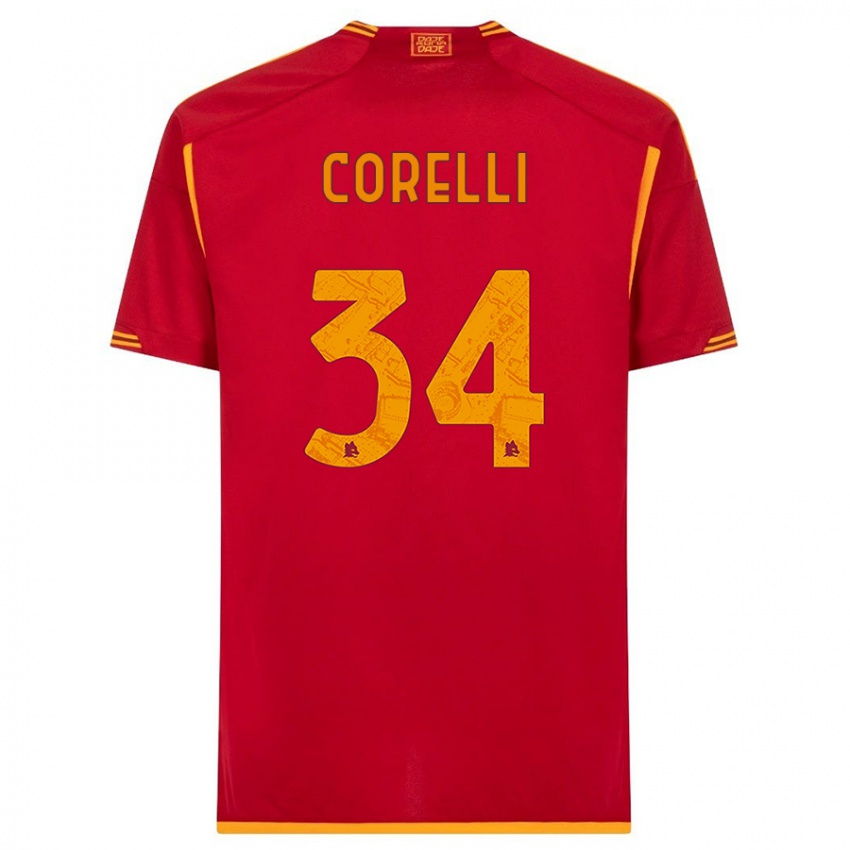 Børn Alice Corelli #34 Rød Hjemmebane Spillertrøjer 2023/24 Trøje T-Shirt