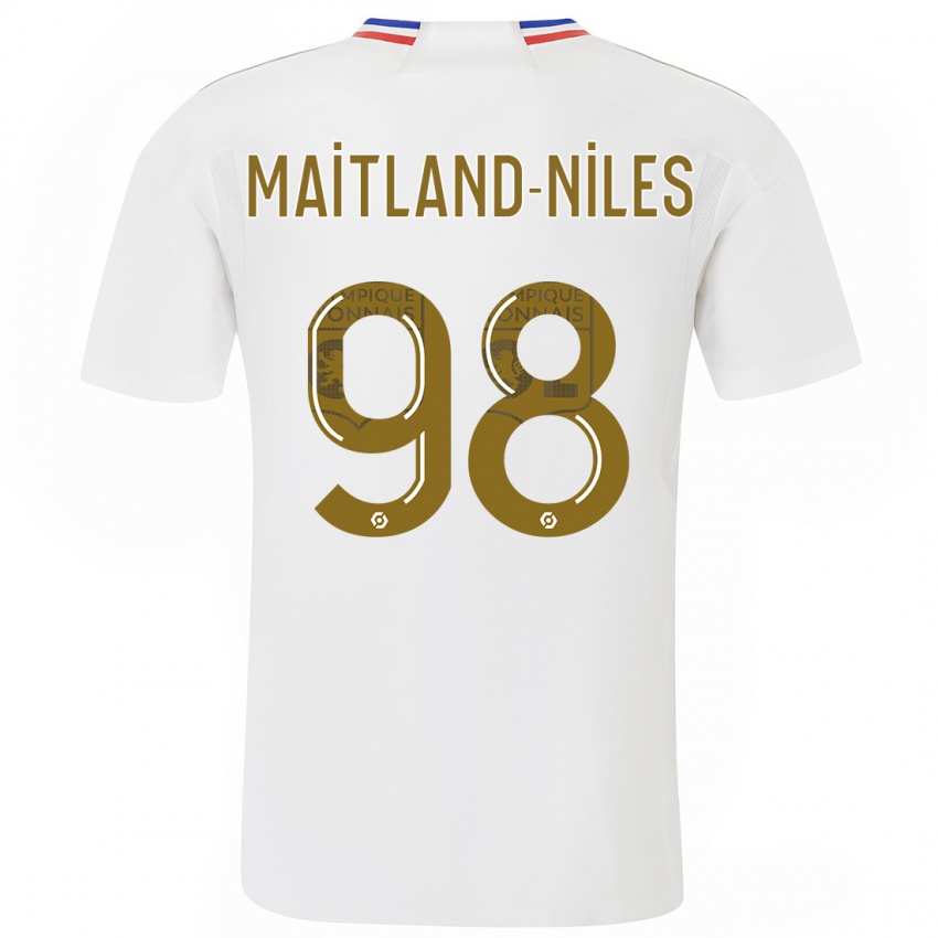 Børn Ainsley Maitland-Niles #98 Hvid Hjemmebane Spillertrøjer 2023/24 Trøje T-Shirt
