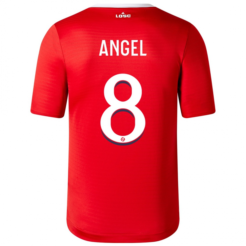 Børn Angel Gomes #8 Rød Hjemmebane Spillertrøjer 2023/24 Trøje T-Shirt
