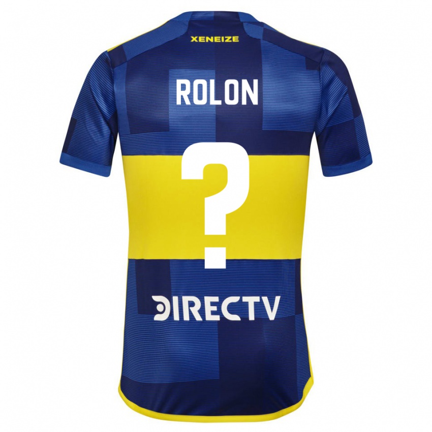 Børn Esteban Rolon #0 Mørkeblå Gul Hjemmebane Spillertrøjer 2023/24 Trøje T-Shirt