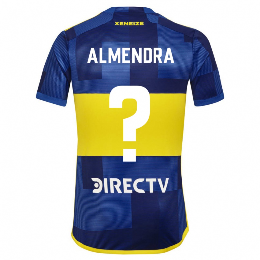 Børn Agustin Almendra #0 Mørkeblå Gul Hjemmebane Spillertrøjer 2023/24 Trøje T-Shirt