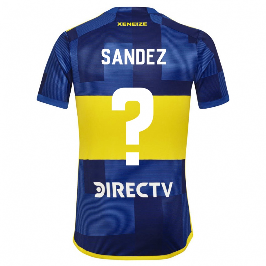 Børn Agustin Sandez #0 Mørkeblå Gul Hjemmebane Spillertrøjer 2023/24 Trøje T-Shirt