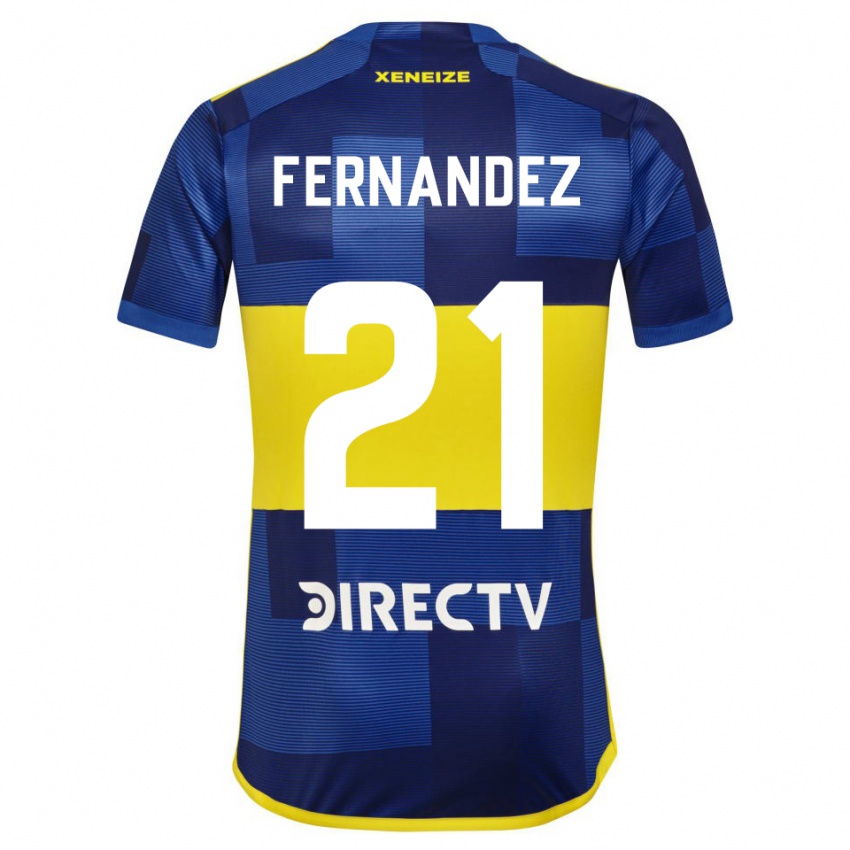 Børn Ezequiel Fernandez #21 Mørkeblå Gul Hjemmebane Spillertrøjer 2023/24 Trøje T-Shirt