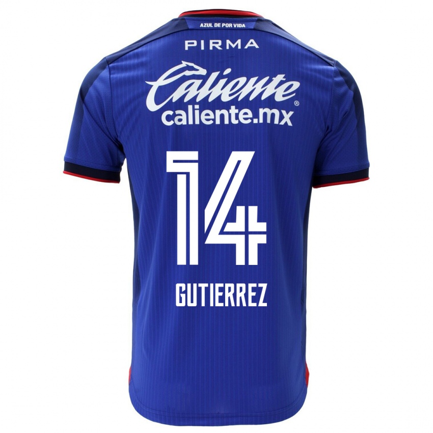 Børn Alexis Gutierrez #14 Blå Hjemmebane Spillertrøjer 2023/24 Trøje T-Shirt