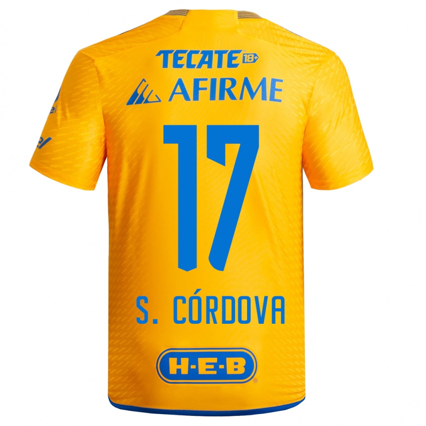 Børn Sebastian Cordova #17 Gul Hjemmebane Spillertrøjer 2023/24 Trøje T-Shirt