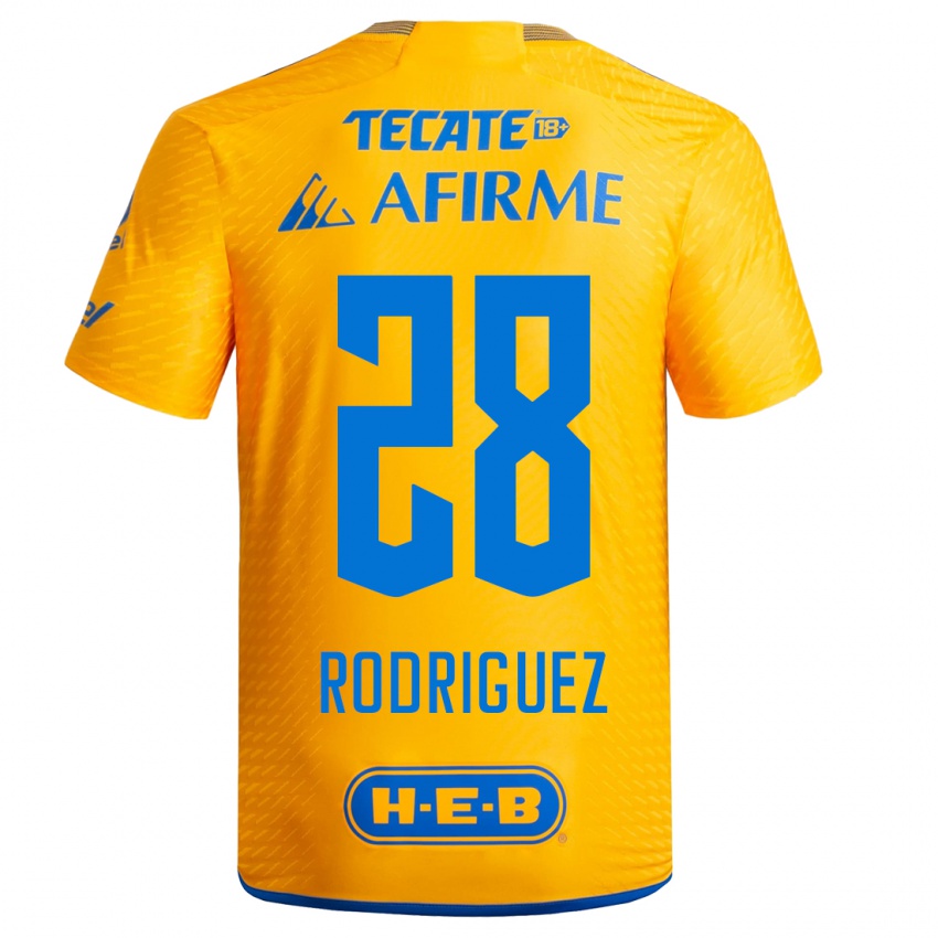 Børn Luis Rodriguez #28 Gul Hjemmebane Spillertrøjer 2023/24 Trøje T-Shirt