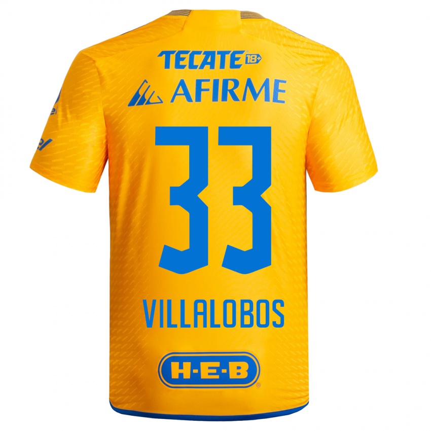 Børn Vania Villalobos #33 Gul Hjemmebane Spillertrøjer 2023/24 Trøje T-Shirt