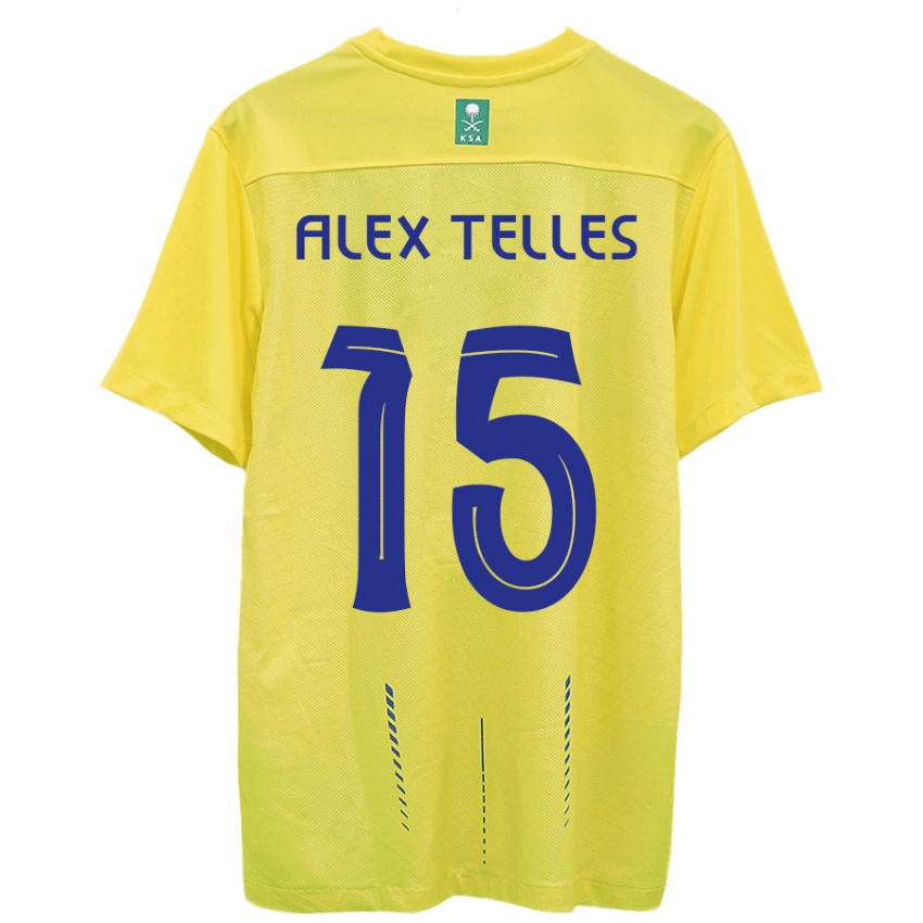 Børn Alex Telles #15 Gul Hjemmebane Spillertrøjer 2023/24 Trøje T-Shirt