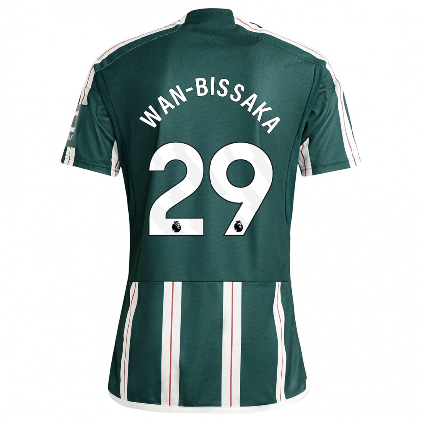 Børn Aaron Wan-Bissaka #29 Mørkegrøn Udebane Spillertrøjer 2023/24 Trøje T-Shirt