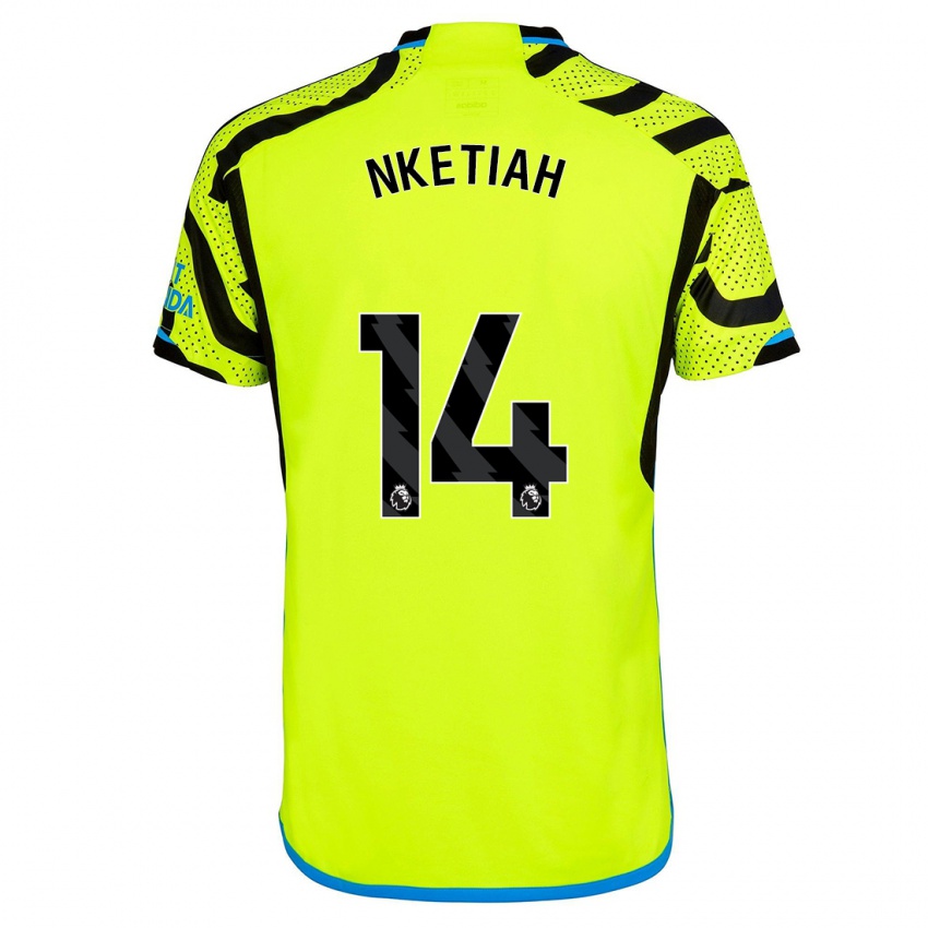 Børn Eddie Nketiah #14 Gul Udebane Spillertrøjer 2023/24 Trøje T-Shirt