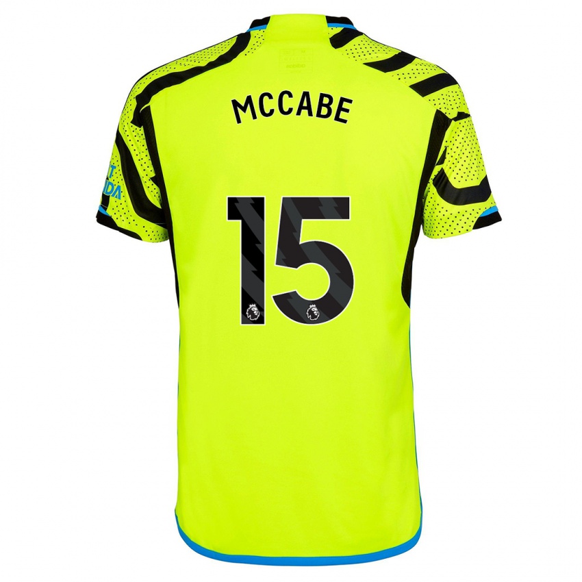 Børn Katie Mccabe #15 Gul Udebane Spillertrøjer 2023/24 Trøje T-Shirt