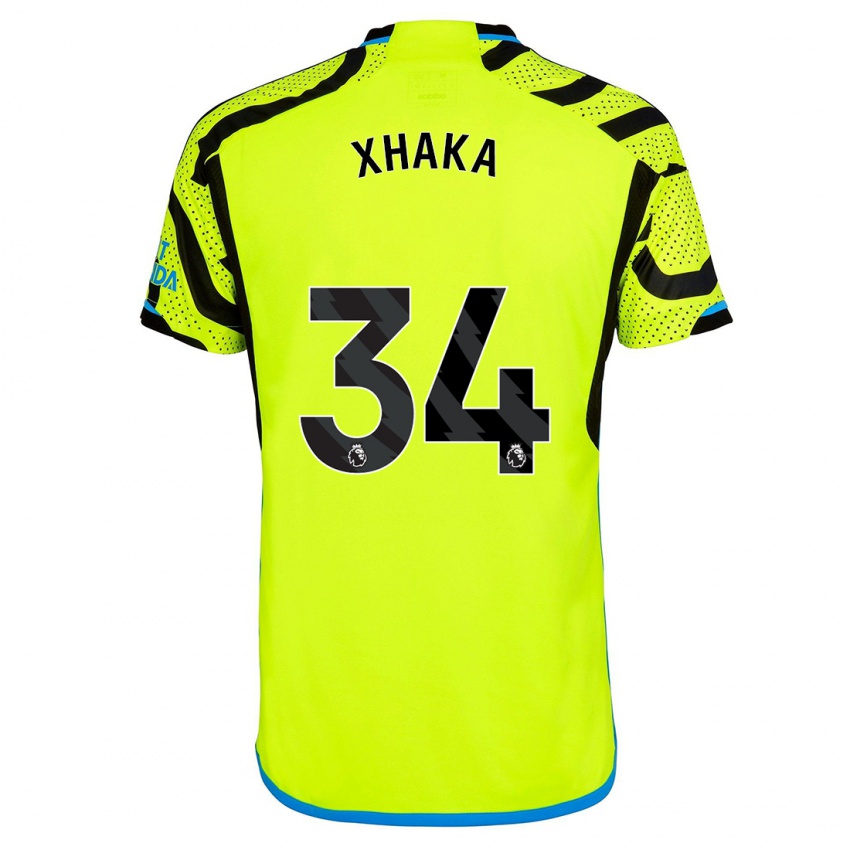 Børn Granit Xhaka #34 Gul Udebane Spillertrøjer 2023/24 Trøje T-Shirt