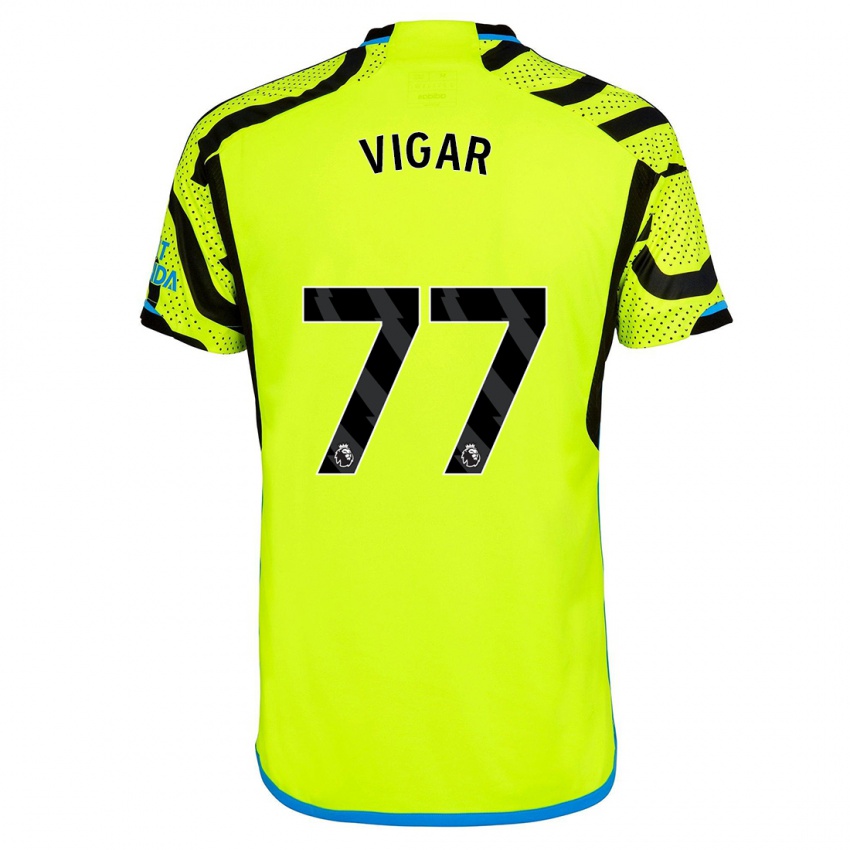 Børn Billy Vigar #77 Gul Udebane Spillertrøjer 2023/24 Trøje T-Shirt