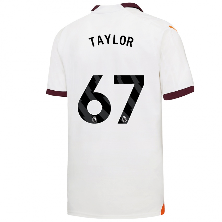Børn Kane Taylor #67 Hvid Udebane Spillertrøjer 2023/24 Trøje T-Shirt