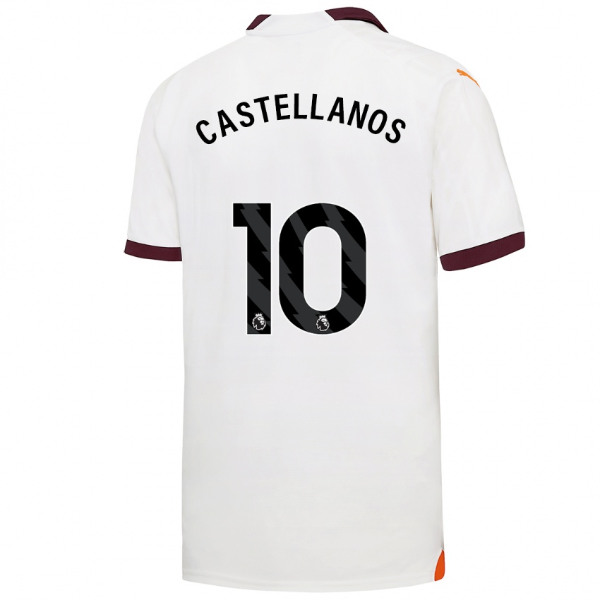 Børn Deyna Castellanos #10 Hvid Udebane Spillertrøjer 2023/24 Trøje T-Shirt