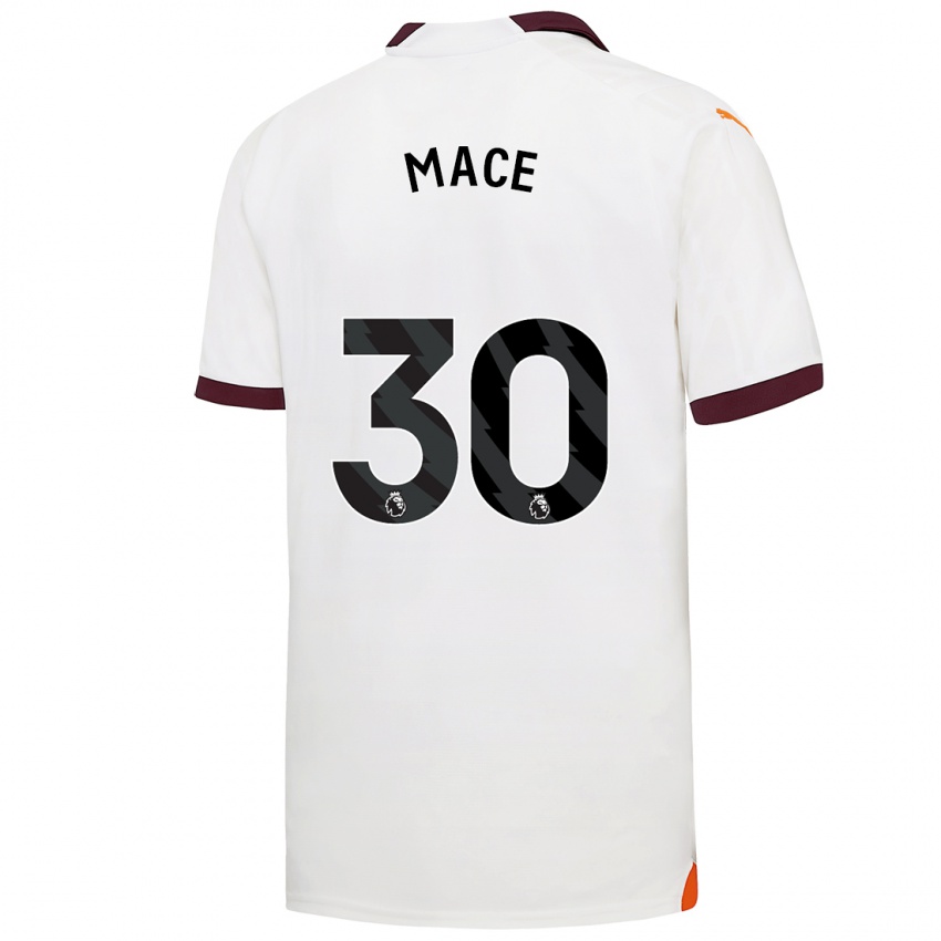 Børn Ruby Mace #30 Hvid Udebane Spillertrøjer 2023/24 Trøje T-Shirt