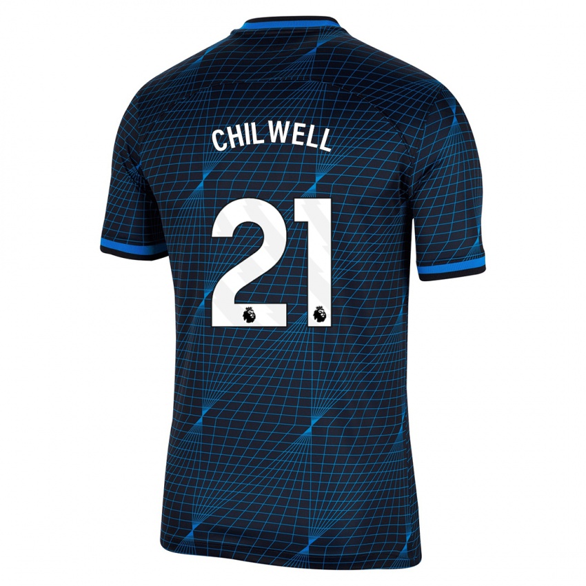 Børn Ben Chilwell #21 Mørkeblå Udebane Spillertrøjer 2023/24 Trøje T-Shirt