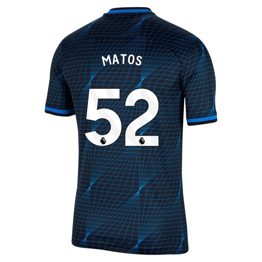 Børn Alex Matos #52 Mørkeblå Udebane Spillertrøjer 2023/24 Trøje T-Shirt