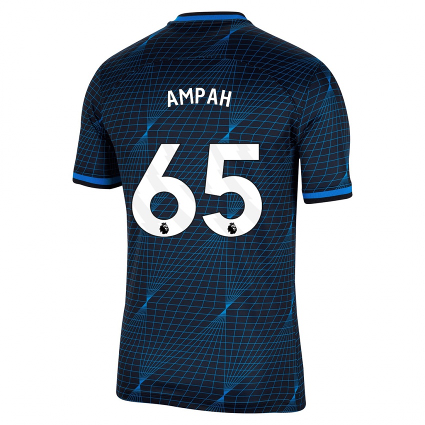 Børn Ato Ampah #65 Mørkeblå Udebane Spillertrøjer 2023/24 Trøje T-Shirt