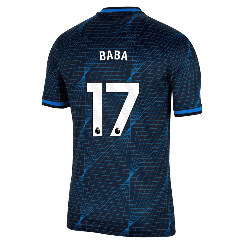 Børn Abdul-Rahman Baba #17 Mørkeblå Udebane Spillertrøjer 2023/24 Trøje T-Shirt