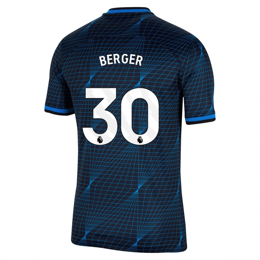 Børn Ann-Katrin Berger #30 Mørkeblå Udebane Spillertrøjer 2023/24 Trøje T-Shirt