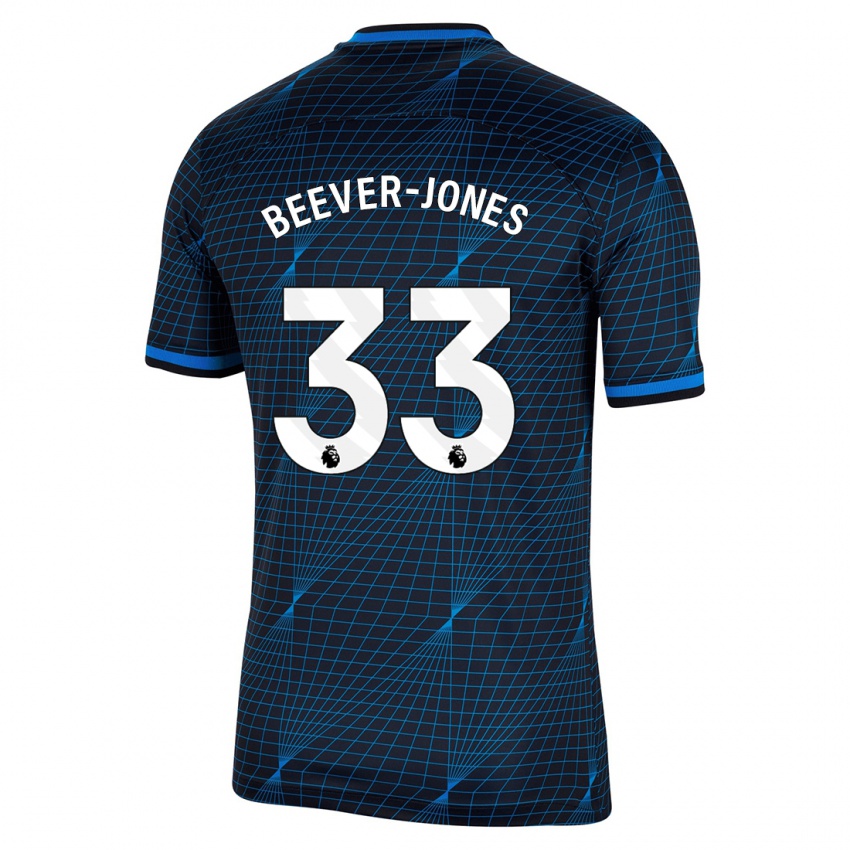 Børn Aggie Beever-Jones #33 Mørkeblå Udebane Spillertrøjer 2023/24 Trøje T-Shirt